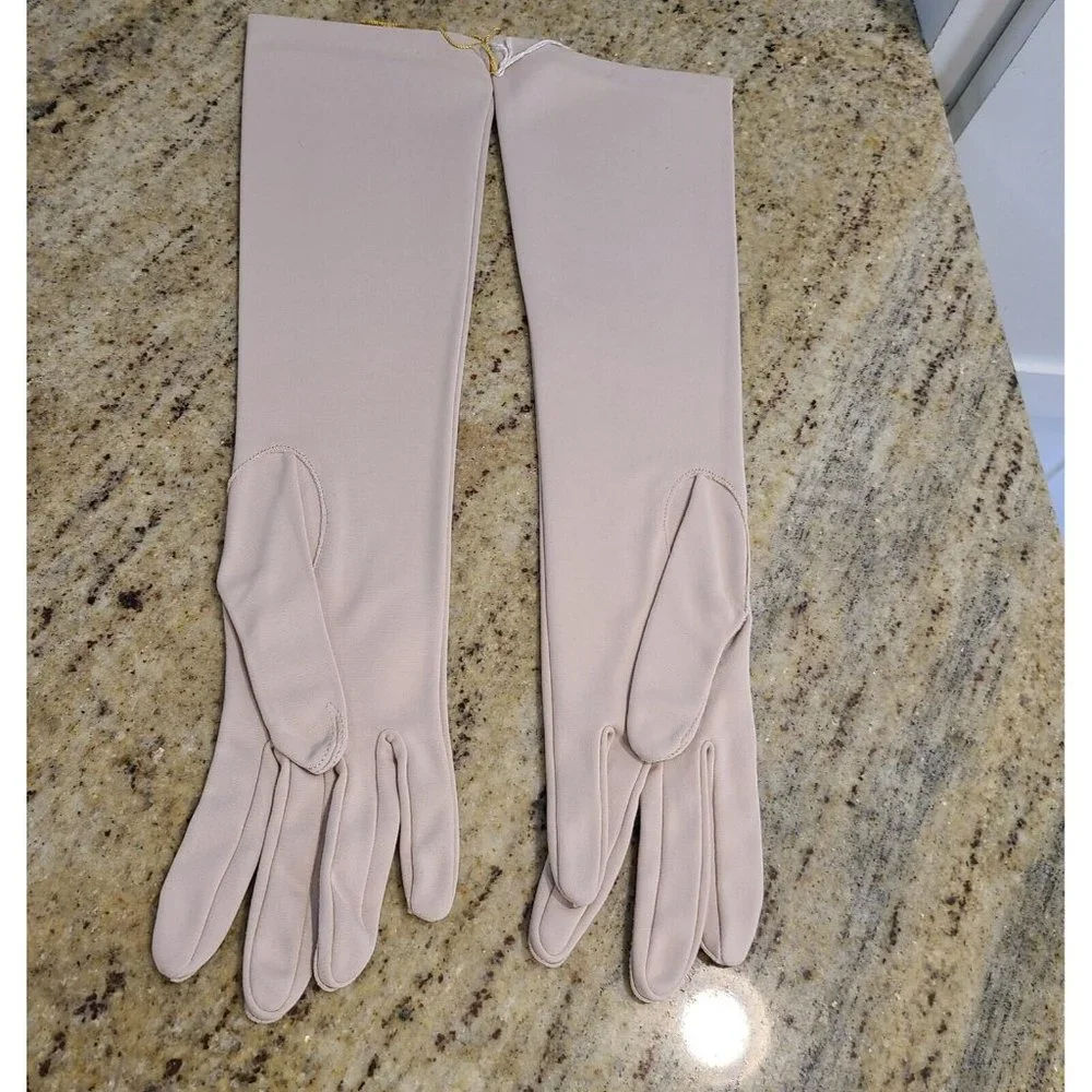 New! Vintage One Size Fits All Stretch Formal Nylon Gloves 15.5